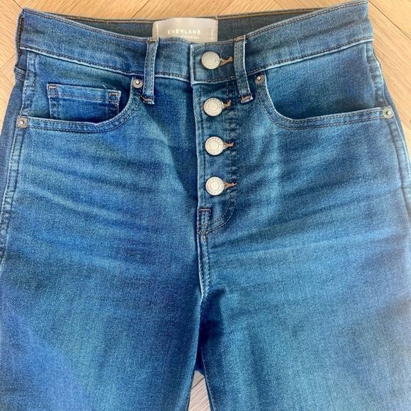 Everlane High-Rise Vintage Skinny Button Fly Jeans Size 24 Ankle - Picture 4 of 9